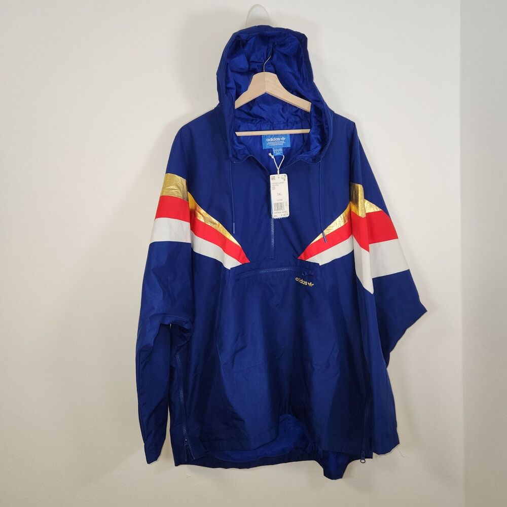 Adidas Original Fontanka Anorak Jacket Men's Size 2XL Blue $140